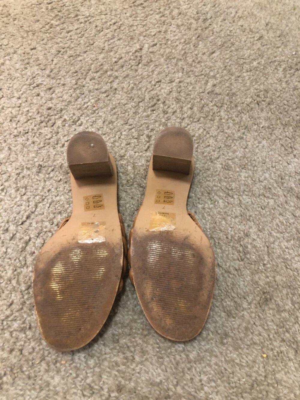 Women’s Madewell Addie High Heeled Mule Desert Camel Leather Size 7 NWOB - Picture 4 of 4